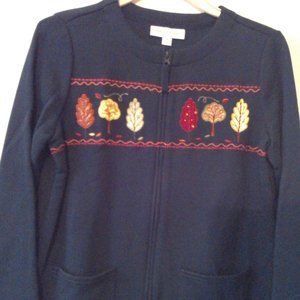 BRECKENRIDGE BLUE FLEECE ZIP CARDIGAN